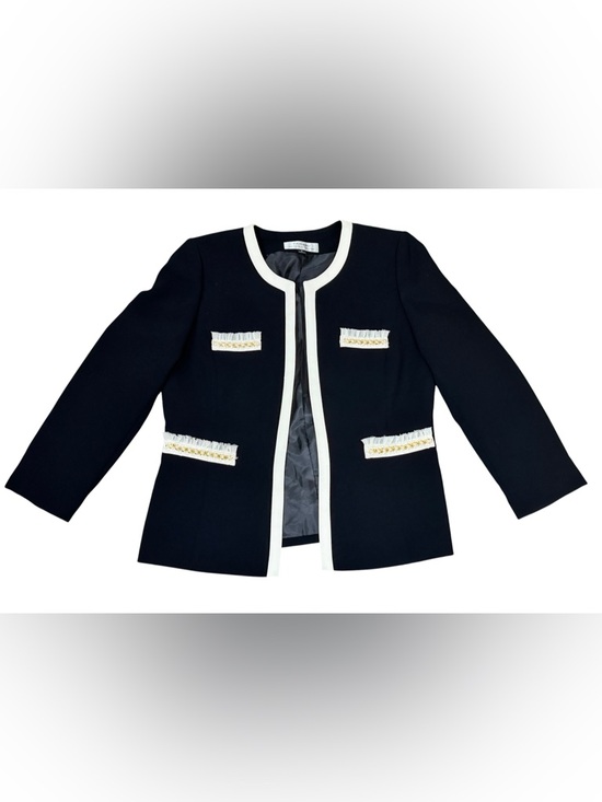 Tahari Arthur S Levine Jackets & Blazers - Tahari Arthur S Levine Tailored Open Front Black & White Blazer, 12